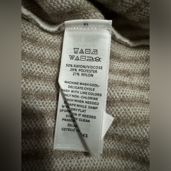 Rachel Zoe Tan Chevron Striped Rayon Blend Midi Skirt - Picture 3 of 6